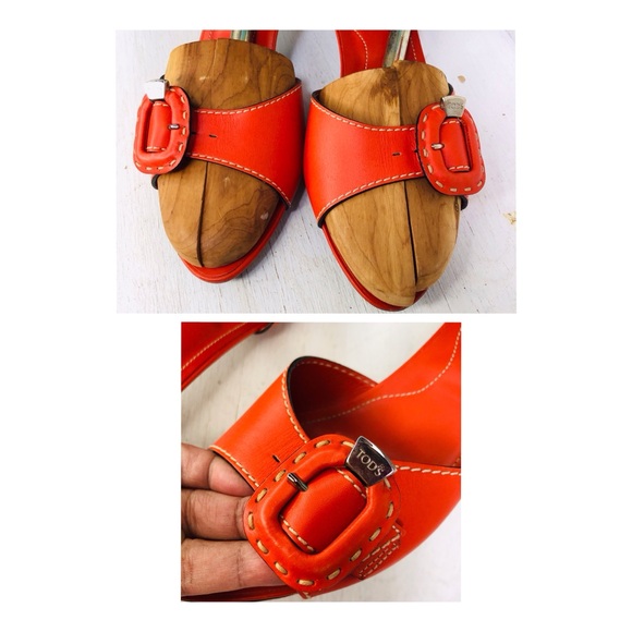Tods Buckle Mules Kitten Heels Need Repair Millennial Y2K - Picture 7 of 12